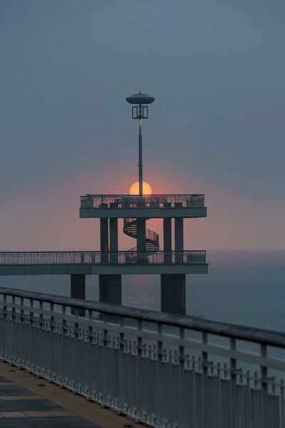 Vista Puesta Sol Sobre Mar — Foto de Stock