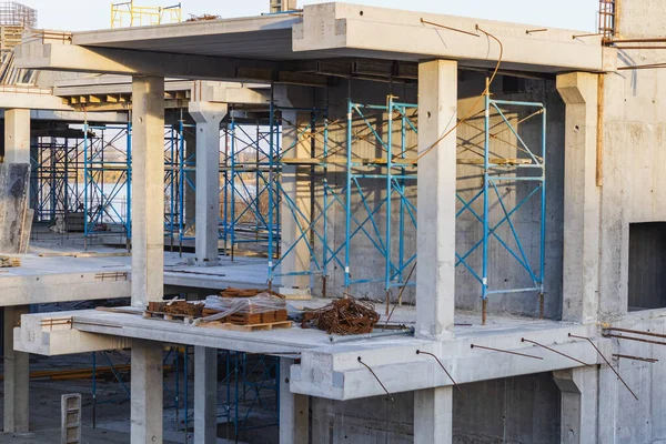 Baustelle Mit Gerüsten Und Gebäude — Stockfoto