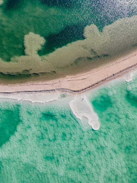 Vista Aerea Della Spiaggia Con Mare Oceano — Foto Stock