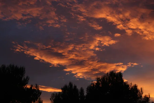 Belo Céu Por Sol Com Nuvens — Fotografia de Stock