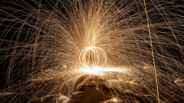 Fogos Artifício Céu Noturno — Fotografia de Stock