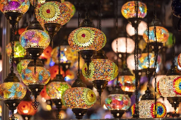 Stanbul Daki Doğulu Lambaların Renkli Mozaiği Hindi — Stok fotoğraf