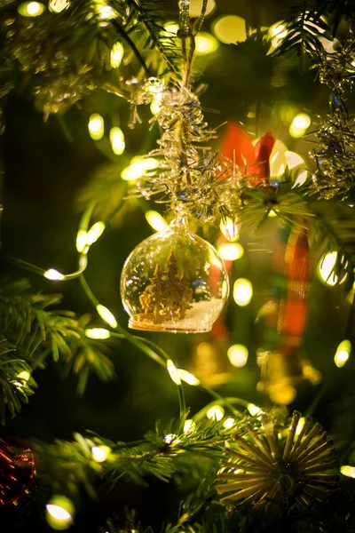 Christmas Tree Lights Decorations — Stock Photo, Image