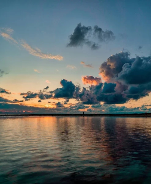 Belo Pôr Sol Sobre Mar — Fotografia de Stock