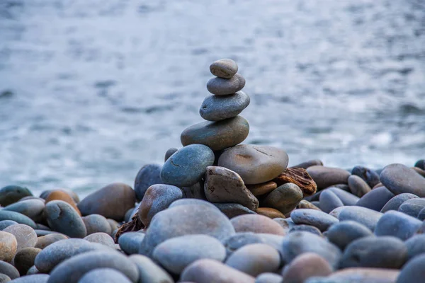 Stapel Stenar Stranden — Stockfoto