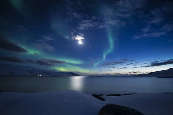 Krásná Noční Obloha Nad Mořem — Stock fotografie