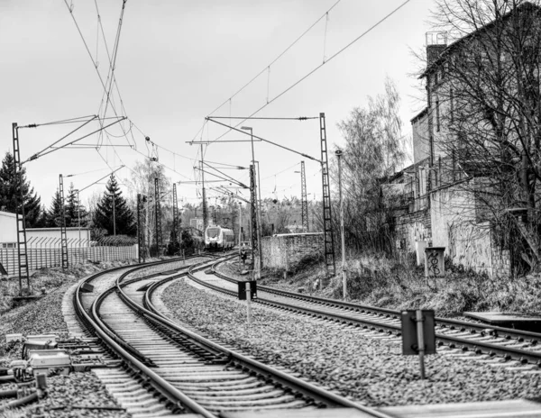 Железнодорожные Пути Городе — стоковое фото