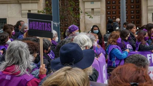 Spagna Marzo 2020 Giornata Internazionale Della Donna Pubblico Protesta — Foto Stock