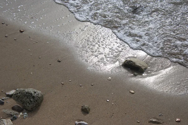 Ślady Stóp Plaży — Zdjęcie stockowe