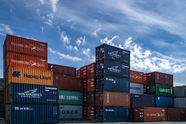 Importação Exportação Frete Logística Transporte — Fotografia de Stock