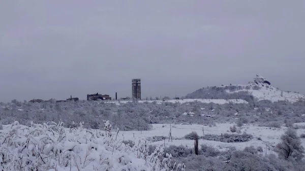 Widok Miasto Parku Zimie — Zdjęcie stockowe