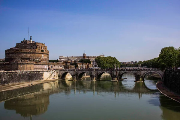 Roma Talya Ekim 2018 Castel Sant Angelo Tiber Nehri Merkezde — Stok fotoğraf