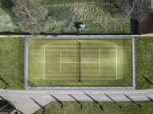 Fußballplatz Mit Grünem Gras — Stockfoto