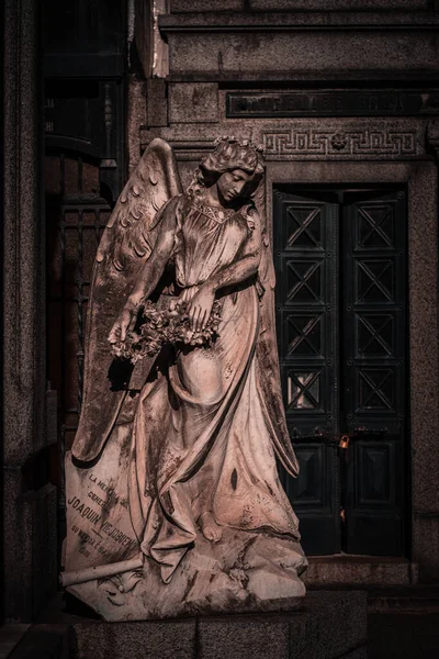 Standbeeld Van Een Vrouw Stad Van Praag — Stockfoto