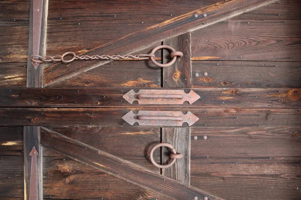 Vecchia Porta Legno Con Serratura — Foto Stock