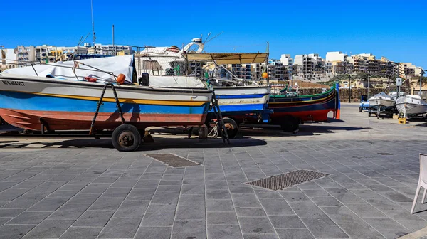 Limassol Cyprus Marsz 2020 Widok Tradycyjnej Łodzi Zacumowane Ulicach Pafosu — Zdjęcie stockowe