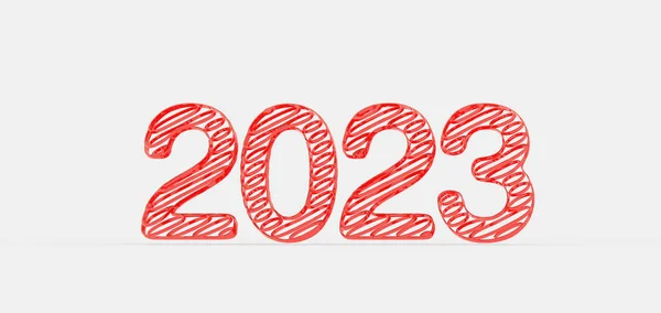 2023 Numéros Isolés Sur Fond Blanc — Photo