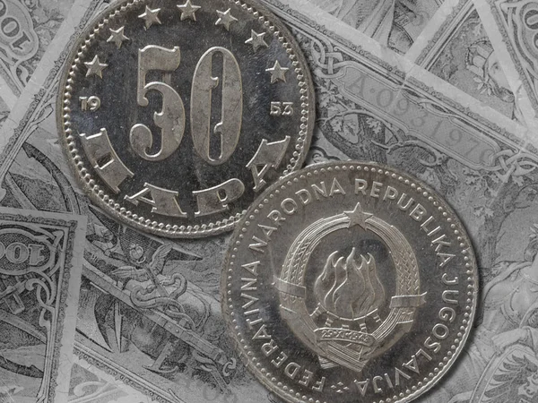 Крупним Планом Срібна Монета — стокове фото