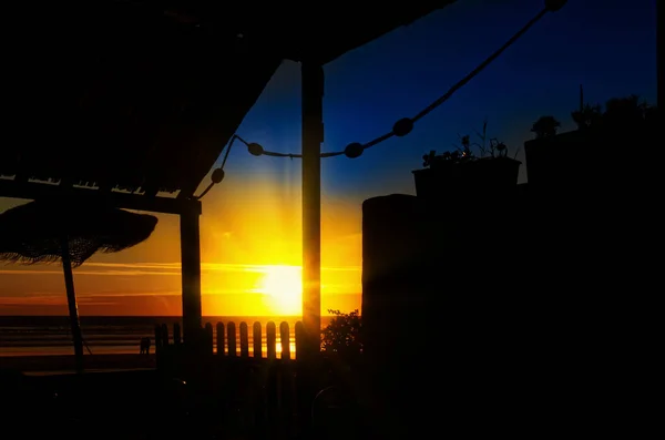 Захід Сонця Над Морем — стокове фото