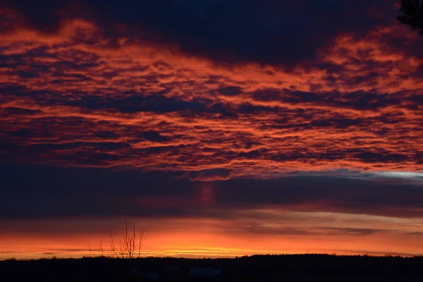 Prachtige Zonsondergang Boven Zee — Stockfoto