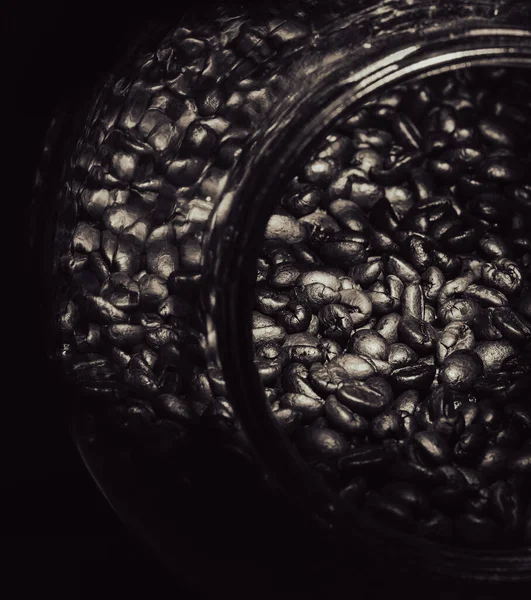 Chicchi Caffè Sfondo Nero — Foto Stock