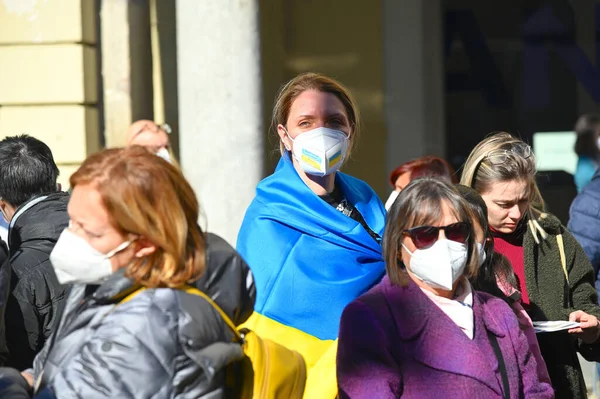 Fevereiro 2022 Fique Com Ucrânia Protesto Contra Guerra Ucrânia Vladimir — Fotografia de Stock