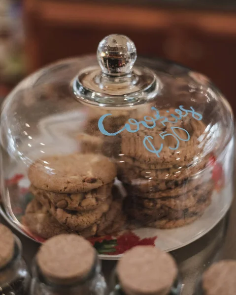 Chocolate Cockies Glass Jar — Stock Photo, Image