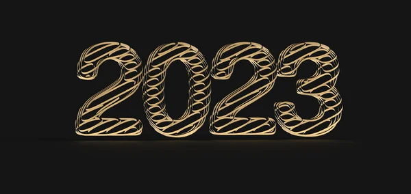 Felice Anno Nuovo 2019 Testo Con Numeri Oro Rendering — Foto Stock