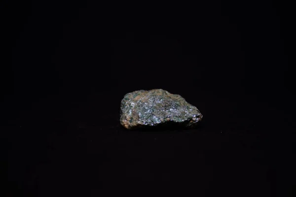 Macro Shot Piece Rock Black Background — Stock Photo, Image