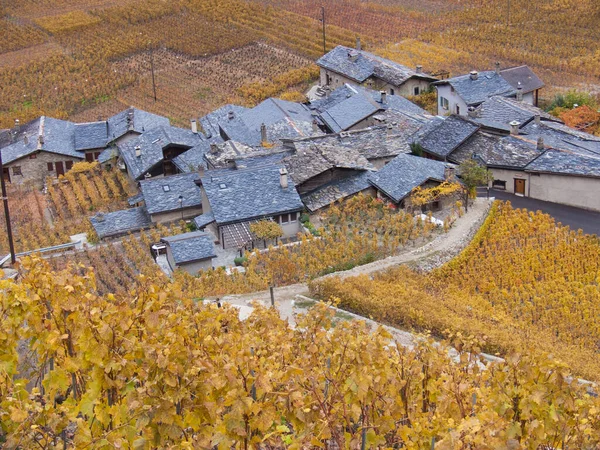 Paisaje Otoño Con Gran Techo Una Casa — Foto de Stock