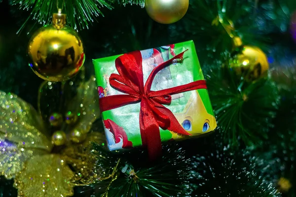 Fundo Natal Com Presentes Decorações — Fotografia de Stock