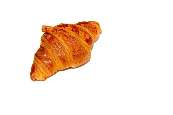 Friss Croissant Izolált Fehér Háttér — Stock Fotó
