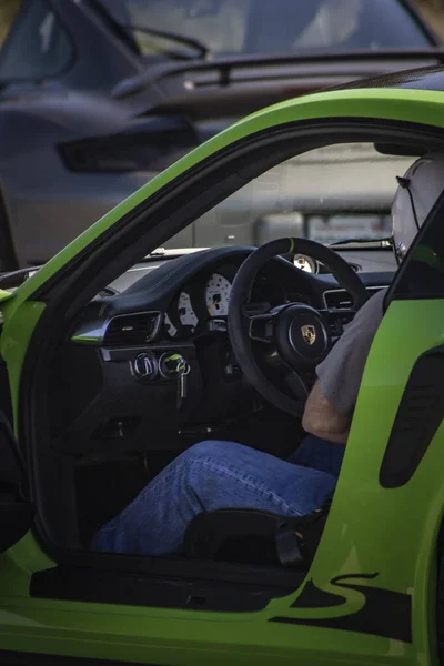 Intérieur Voiture Avec Volant — Photo