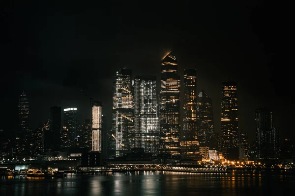 Νυχτερινή Άποψη Της Πόλης Της Νέας Υόρκης — Φωτογραφία Αρχείου