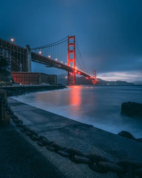 Golden Gate Bridge Noite — Fotografia de Stock