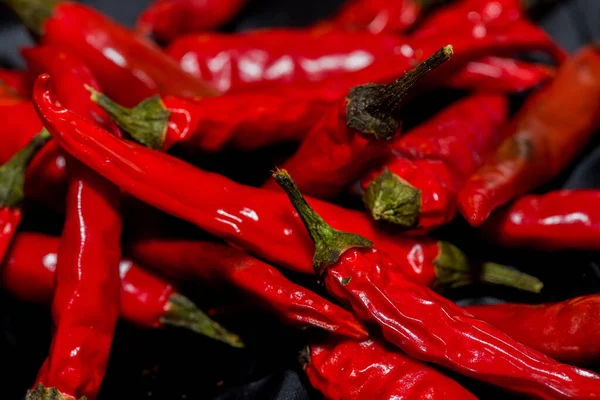 Red Hot Chili Peppers Black Background — Stock Photo, Image