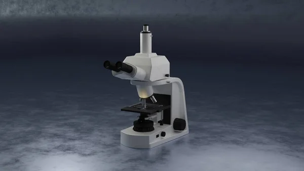 Mikroskop Szarym Tle Ilustracja — Zdjęcie stockowe