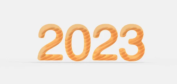 2023 Nummer Isolerad Vit Bakgrund — Stockfoto