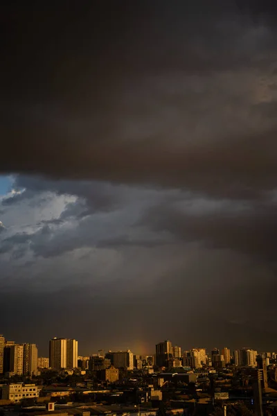 Belo Pôr Sol Sobre Cidade — Fotografia de Stock