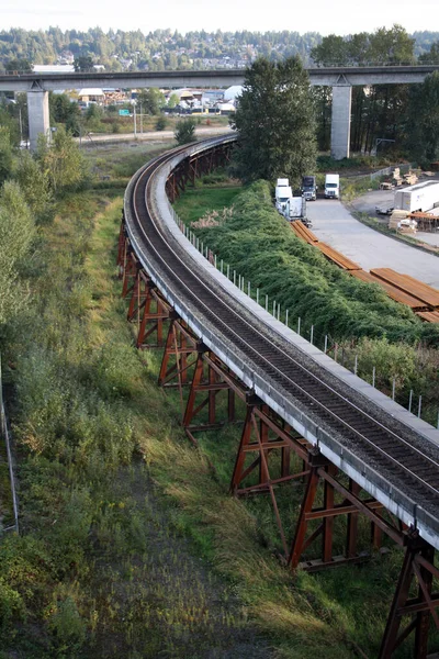 Ponte Ferroviária Cidade Tailândia — Fotografia de Stock