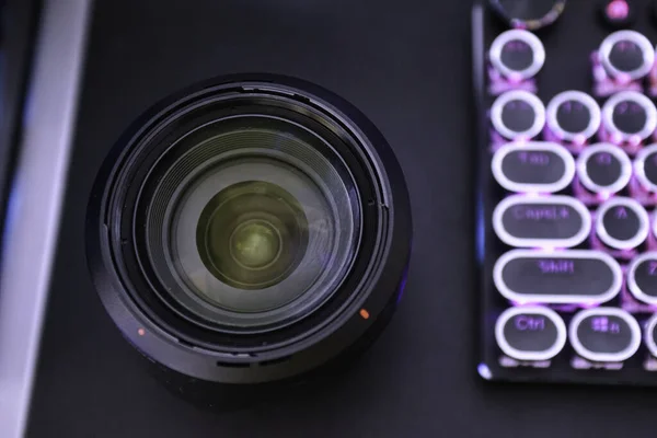 Close Photo Compact Mirror Lens Flare — Stock Photo, Image