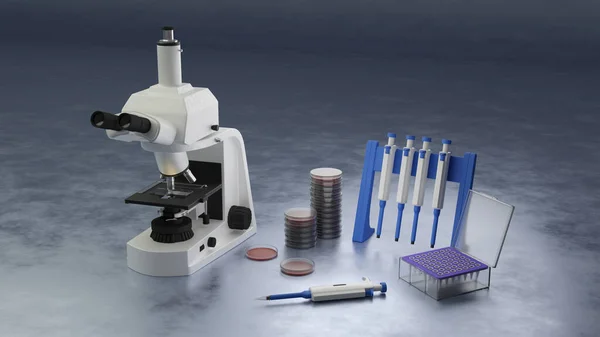 Microscope Flasks White Background — Stock Photo, Image