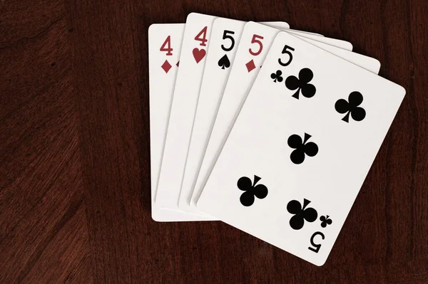 Jugar Las Cartas Con Juego Fichas — Foto de Stock