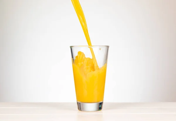 Orange Juice Glass White Background — Stock Photo, Image