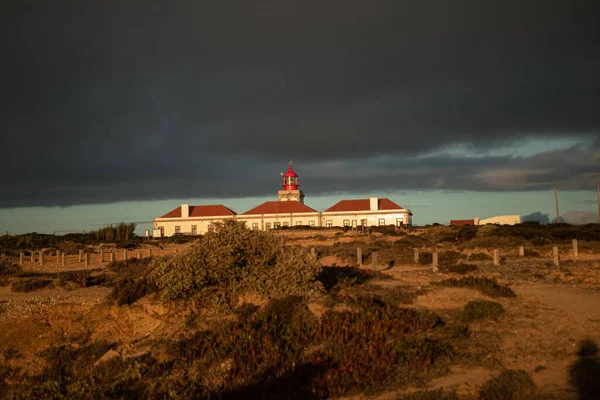 Farol Praia Islândia — Fotografia de Stock