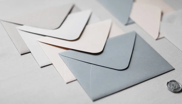 Grupo Envelopes Brancos — Fotografia de Stock