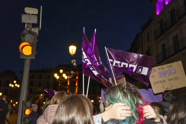 Spania Martie 2020 Ziua Internațională Femeii Protestul Mulţimii — Fotografie, imagine de stoc