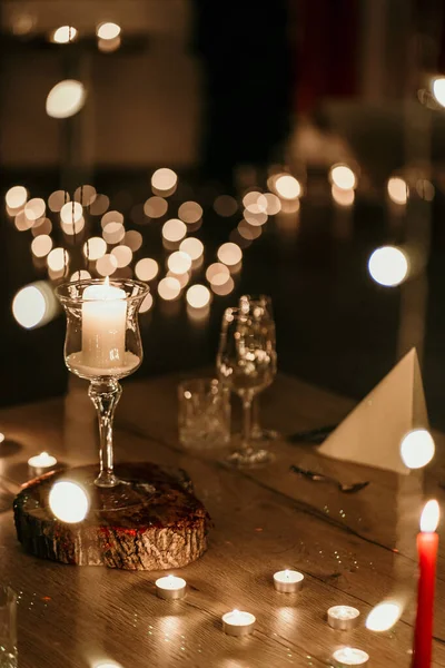 Decoração Natal Com Velas Vela — Fotografia de Stock