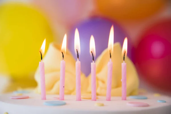 Velas Cumpleaños Pastel —  Fotos de Stock