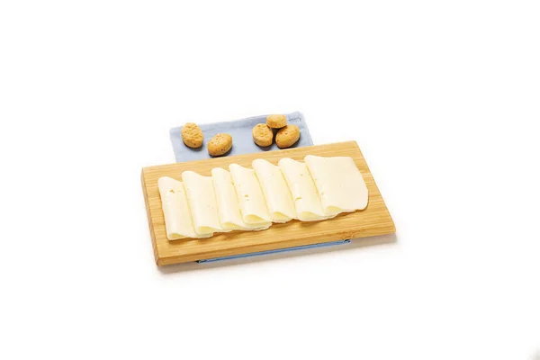 Köstliche Snacks Bord Isoliert Auf Weißem Hintergrund — Stockfoto